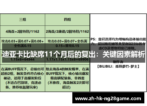 迪亚卡比缺席11个月后的复出：关键因素解析